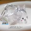 Caja de Almacenamiento Transparente con Pelo de Conejo Forma de Conejo Colgante de Gashapon Decoración Caja Commemorativa a Prueba de Polvo Juguete de Colección