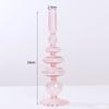 Portavelas de Vidrio Rosa Florero Decoraciones Románticas de Mesa Casa de Huéspedes Nicho Manualidades de Vidrio con Flores Secas