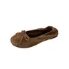 Zapatos planos de estilo francés para mujer, nuevo modelo de verano 2026, mocasines planos slip-on de punta cuadrada con lazo, zapatos Mary Jane