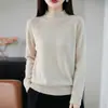 Novedades Otoño/Invierno 2026 Primera Línea Ropa de Prêt-à-Porter Dobladillo Enrollado Cuello Semi Alto Tejido de Punto Manga Larga Mujer Color Sólido Hueco Capa Base