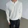 Suéter con Cuello Henley Estilo Old Money para Hombre Otoño/Invierno 2026 Nuevo Manga Larga Tejido Capa Base Top Interior Casual