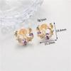 Pendientes de perlas de circonita con lazo de alta gama, de diseño de nicho, combinables con todo, populares y sencillos, productos semiacabados para hacer uno mismo.