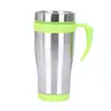 Taza de coche interior de plástico exterior de acero, taza aislante portátil de vacío de doble capa, taza con asa aislante y conservadora de frío para coche montada en exteriores