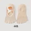 Calcetines de Yoga con Correa de Cinco Dedos Más Vendidos Transfronterizos Calcetines Antideslizantes con Agarre para Pilates en Interiores Fitness Deportes Calcetines de Dedos Divididos Calcetines de Baile
