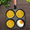 Sartén de Hierro Fundido de Cuatro Agujeros para Freír Huevos Fabricante de Hamburguesas Sartén para Tortitas de Huevo Herramienta para Desayuno Sin Recubrimiento Cocina de Inducción Uso Doméstico Universal
