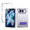 Adecuado para funda de teléfono plegable Apple Duo con soporte integrado, cobertura total, anticaídas y protección de película integrada para iPhone Duo