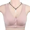 Ropa interior para madre de mediana edad y anciana, hebilla frontal para mujer, soporte superior delgado, algodón, sin aro de acero, recogido, chaleco sujetador transpirable