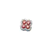 Pendientes de Aleación de Titanio F-136 de Trébol de Cuatro Hojas con Diamantes Completos Pendientes de Labio con Rosca Interna de Titanio G23 Joyería para Piercing Cabeza
