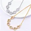 Cdd Nuevo Cobre Incrustado Circonio Lujo Accesible Gama Alta Calado Trébol de Cuatro Hojas Elegante Pulsera Ajustable Deslizante Fábrica de Origen