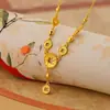 Collar Cadena con Borla de Círculo para Mujer Moda Elegante Lujo Ligero Gama Alta Diseño Hueco Moneda de Cobre Hielo Triturado Cadena para Clavícula