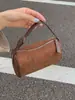 Bolsa Retro de Ante Esmerilado Otoño e Invierno Bolso de Mano Estilo Melamina de Gama Alta Bolso Tote Pequeño Bolso Cruzado Cilíndrico