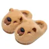 Pantuflas de algodón para niños de invierno, cálidas y afelpadas, antideslizantes, para niños y niñas, con suelas gruesas y talones cubiertos