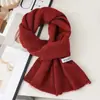 Bufanda de Punto de Color Sólido, Simple y Suave para Mujer en Invierno, Suave y Versátil, Resistente al Frío, Engrosada, Cálida y Protectora del Cuello