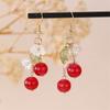EZ5435 pendientes europeos y americanos transfronterizos para mujer, nuevo colgante de cuentas, hoja verde, lirio, orquídea, moda, temperamento, joyería para orejas de mujer