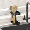 Escurridor de fregadero de cocina, estante de almacenamiento, organizador de trapos para grifo, estante para utensilios de fregadero, herramienta de almacenamiento para encimera y baño