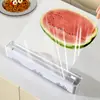 Cortador de Film Plástico para el Hogar Creativo Doble Hoja Deslizante Caja de Corte Ajustable Suministros de Cocina Caja de Almacenamiento de Herramientas