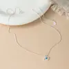 Nalan Plata S925 Exquisito y Sencillo Estilo Ins Incrustado de Diamantes Ojo Hueco Diamante Azul Elegante Ojo del Diablo Collar Y02522