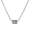 Collar de acero de titanio arcoíris personalizado para hombres y mujeres, diseño de nicho moderno, rojo en línea, hip hop callejero, genial, diseño de cadena para suéter con eje giratorio