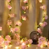 Nuevas luces de cadena LED de enredadera de flor de cerezo simulada, lavanda y gypsophila, luces de flor de cerezo para decoración de chimenea y habitación