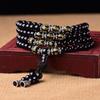 Pulsera de obsidiana de 108 cuentas con múltiples círculos, mantra de seis palabras, piedra de ojo de tigre, joyería para parejas para hombres y mujeres.