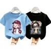 Ropa de Verano de Algodón Puro para Niñas de Manga Corta 2026 Nuevo Estilo Coreano Holgado Camiseta de Media Manga para Niña Ropa Infantil Camiseta Verano