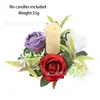Anel de vela simulado de três cores Decoração de casa estilo europeu Arranjo de mesa de casamento Suporte de vela Ornamento floral