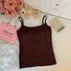 Camisola de color liso a la moda para mujer, combinable con todo, primavera 2024, nuevo estilo, espalda descubierta, estilo puro deseo, top adelgazante que favorece la figura.