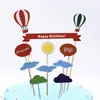 Novo topper de bolo de aniversário com bandeirinha plug-in decoração de bolo de panificação balão kit de decoração para festa de aniversário