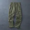 Nova Calça Casual Casual de Algodão Puro para Exterior Outono Calças Casuais Retas Masculinas Bolsos Múltiplos Calças de Trabalho Quentes Masculinas
