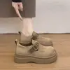 Mocasines de plataforma retro para mujer, nueva colección otoño 2026, zapatos casuales versátiles tipo Birkenstock para calzar sin cordones