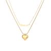 Nuevo y Moderno Collar de Acero de Titanio Doble Capa Chapado en Oro de 18 Quilates con Temática de Amor para Mujer con Diseño Único Cadena para Clavícula Joyería