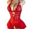 Lingerie Sexy, Seios Pequenos Sexy e Interessantes, Traje Transparente de Renda Pura Luxúria, Sedutor, Quente e Apaixonado Pijama de Gola Alta para Comércio Exterior