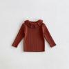 Suéter de otoño para niñas, prenda exterior con solapa para niñas pequeñas, color liso, combina con todo, para otoño e invierno.