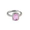 Anel Aberto de Luxo Leve para Mulheres Moda Pedra Colorida Incrustada com Diamante Anel de Dedo com Personalidade Material de Alta Qualidade Acessórios Estilo Ins