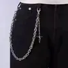 Amazon Cadena de Pantalón de Metal Moda Industria Pesada Colgante de Calavera de Doble Capa Colgante de Cruz Cadena Hecha a Mano Cadena de Pantalón