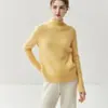 Nuevo suéter de cachemira elegante y versátil para mujer para otoño e invierno con cuello semialto y diseño de hombro raglán, jersey de cachemira tejido de color liso