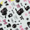 Redanco Nuevos Pegatinas para Uñas de Gatito Negro de Dibujos Animados Famosas en Internet con Relieve 5D Pegatinas de Uñas Tridimensionales He-1040