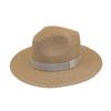 Sombrero de paja de ala ancha transfronterizo, con banda elástica y ala plana, resistente al sol, para exteriores, para hombres y mujeres, sombrero Panamá