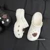 Novos Crocs Originais 2026 para Mulheres, Estilo Ins, Antiderrapantes, Fofos, Delicados, Sandálias Fechadas em Formato de Coelho para Uso Externo no Verão