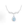 Collar de Lágrima Azul para Mujer, Lujo Ligero, Sensación de Alta Gama, Cadena para Clavícula de Circonita Gota de Agua, Moderno, Versátil, Estilo Fresco, Colgante de Diamante Completo