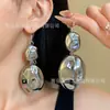 Joyería Transfronteriza Estilo Metálico Industria Pesada Exagerado Hip-hop Plisado Collar Ovalado Pulsera Pendientes Accesorios de Joyería Personalizados