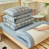 Conjunto de cama puro algodão de três peças para estudantes universitários, lençol de cama 100% algodão, capa de edredom, protetor de colchão, roupa de cama para cama de solteiro de dormitório