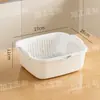 [Procesamiento Personalizado] Cesta Drenadora de Doble Capa para Cocina del Hogar, Cesta de Plástico para Frutas y Verduras, Bandeja de Frutas para Sala de Estar