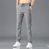 Pantalones de Trabajo Casuales de Seda Helada de Verano, Talla Grande, Resistentes a las Manchas, para Hombre, Transpirables, Holgados, Pantalones de Trabajo para Obra