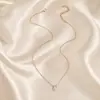Joyería transfronteriza europea y americana, colgante de gota de agua de circón simple, collar retro combinable con todo, cadena de clavícula para mujer