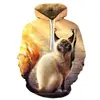 Sudadera con Estampado 3D de Zorro Animal de Aliexpress Transfronterizo para Hombres y Mujeres Sudadera Holgada Sudadera de Pareja con Capucha 3D