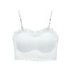 Top de tubo push-up con encaje de burbujas, sin tirantes, antideslizante, con escote pequeño, tirantes pequeños, antideslizamiento, ligero, envolvente, ropa interior sin marcas para mujer
