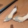 Zapatos de Tacón Alto para Mujer 2026 Estilo Nuevo Mariposa con Pedrería Punta Fina Tacón de Aguja Zapatos de Cristal Transparentes Estilo Francés Zapatos de Dama Zapatos de Boda