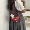 Bolsa de Laço de Bolinhas para Mulheres, Estilo Coreano, Fashion, Versátil, Nicho, Luxo Leve, Bolsa de Mão de Alta Qualidade, Mini Bolsa Transversal Infantil