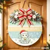 Letrero de puerta de madera impreso para productos nuevos transfronterizos, letrero redondo de bienvenida, colgante decorativo para puerta de Halloween de comercio exterior para Amazon